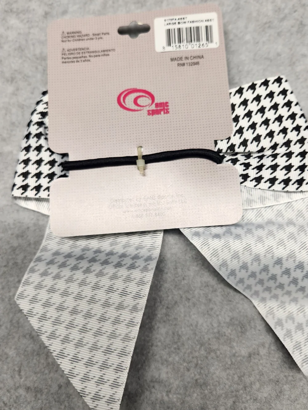 3 Pack-Soffe Black & White Houndstooth Hair Bow